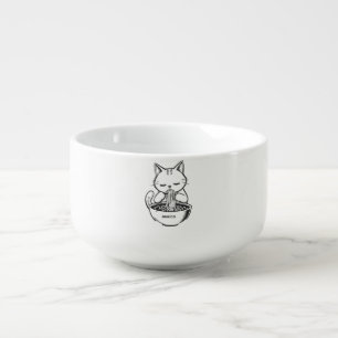 Eating Ramen Noodles Dinner Bowl - Custom Name