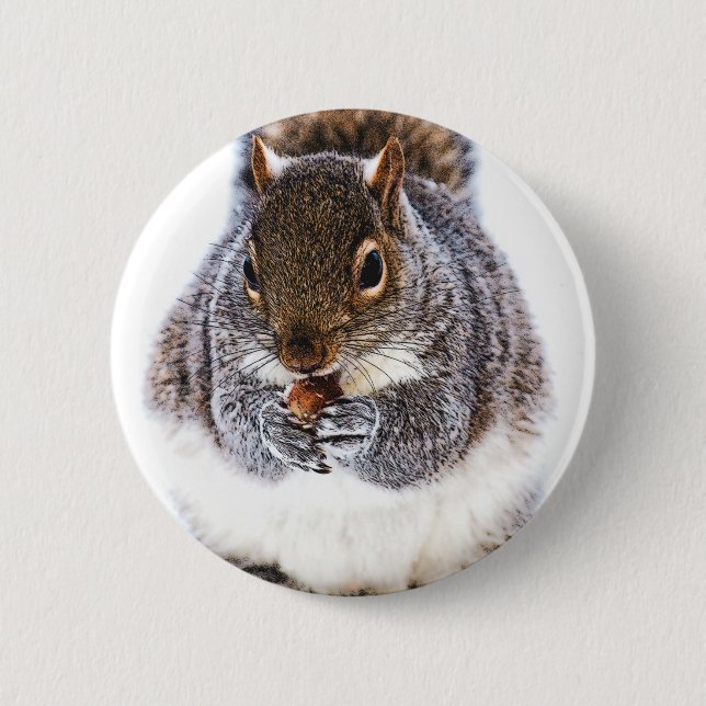 Eating Squirrel Button (Front)