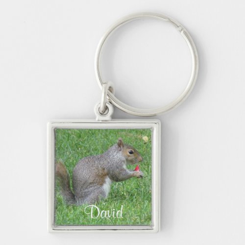 Eating Squirrel Keychain