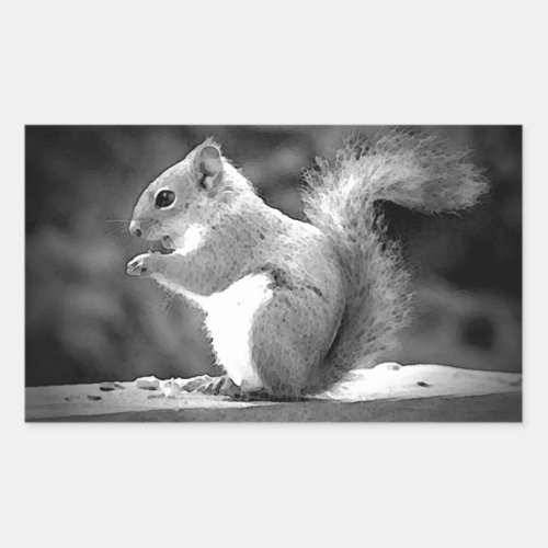 Eating Squirrel Rectangular Sticker