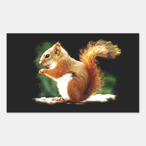 Eating Squirrel Rectangular Sticker