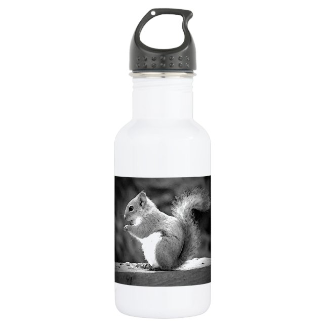 Eating Squirrel Stainless Steel Water Bottle (Front)