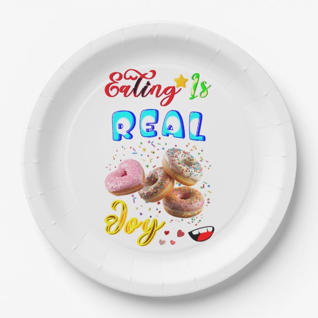 Eating Tableware Is Real Joy Paper Plates (Front)