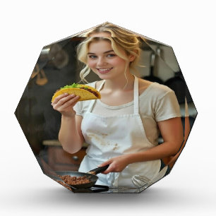 Eating Tacos Photo Personalize Customize Acrylic Award