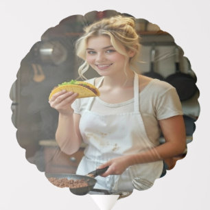 Eating Tacos Photo Personalize Customize Balloon