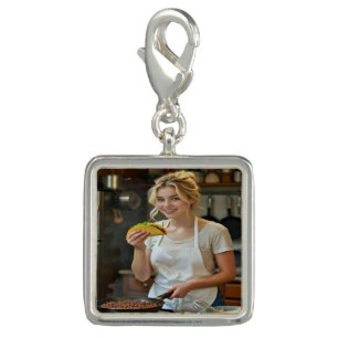 Eating Tacos Photo Personalize Customize Charm