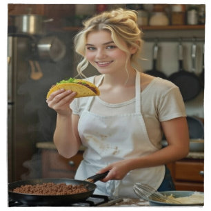 Eating Tacos Photo Personalize Customize Cloth Napkin