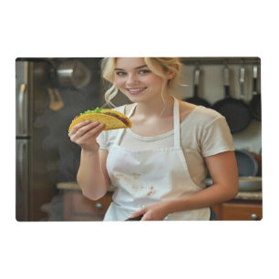 Eating Tacos Photo Personalize Customize Placemat