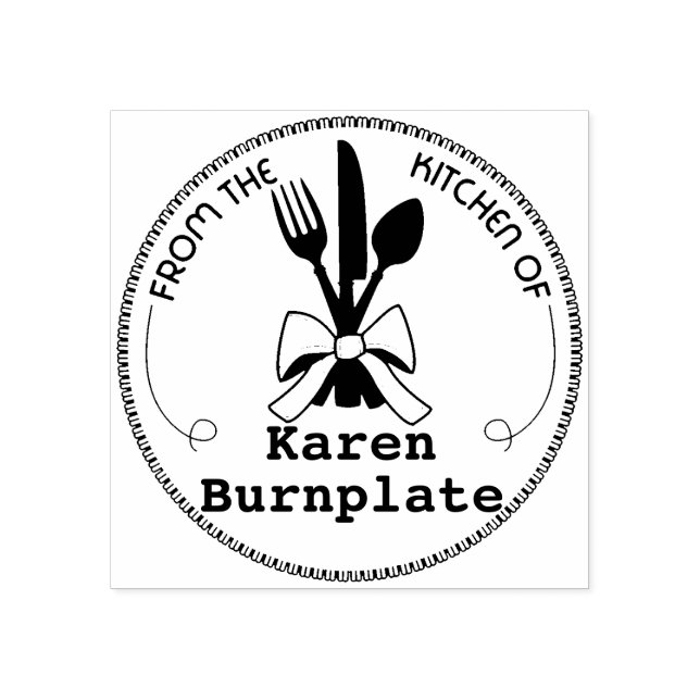 Eating utensils bow culinary from the kitchen of rubber stamp (Imprint)