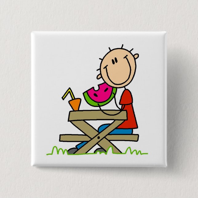 Eating Watermelon Pinback Button (Front)