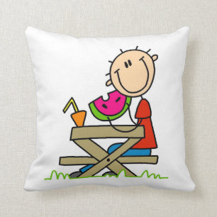 Eating Watermelon Throw Pillow