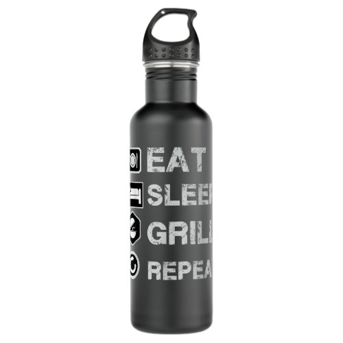Eatleep Grill Barbecue Repeat  Grilling BBQ Stainless Steel Water Bottle