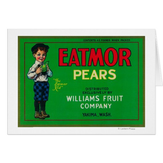 Eatmor Pear Crate LabelYakima, WA Cards (Front Horizontal)