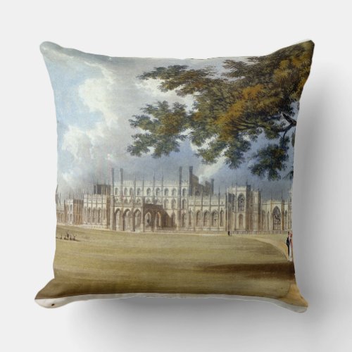 Eaton Hall Entrance Front from Ackermanns Repo Throw Pillow