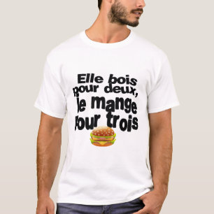 eats three two humor citation hamburger dros T-Shirt