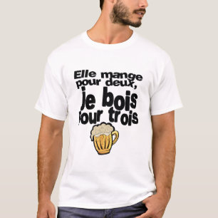 eats two wood three alcohol humor beer quote T-Shirt
