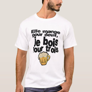 eats two wood three alcohol humor beer quote T-Shirt