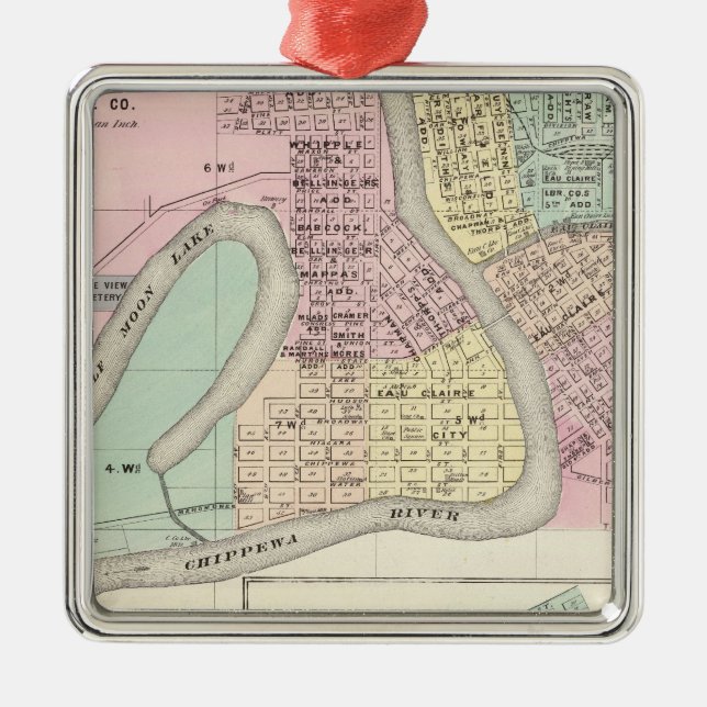 Eau Claire and Medford Metal Ornament (Front)
