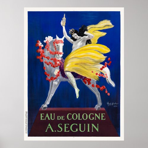 Eau de Cologne A Seguin Art Deco Vintage Poster