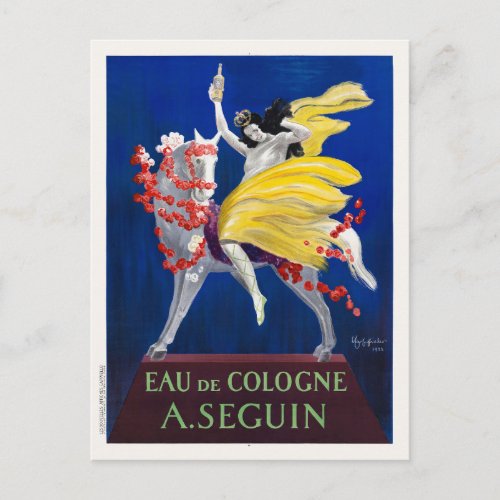 Eau de Cologne A Seguin Art Deco Vintage Poster Postcard