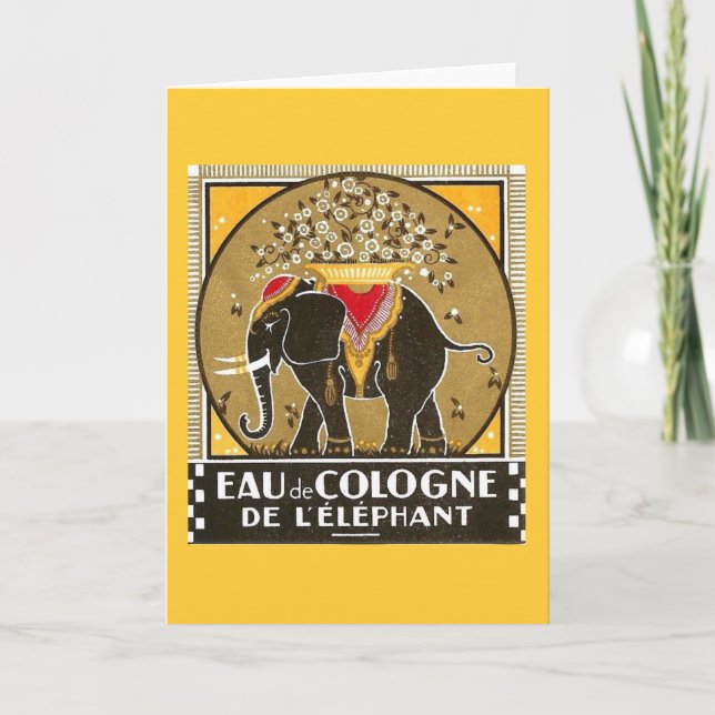 Eau de Cologne de l'elephant Greeting Card (Front)