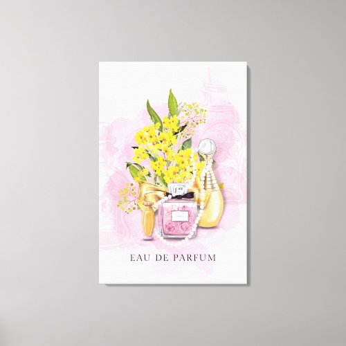 Eau De Parfum and Flowers Canvas Print