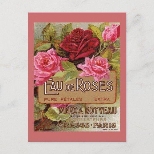 Eau De Roses French Scent Postcard
