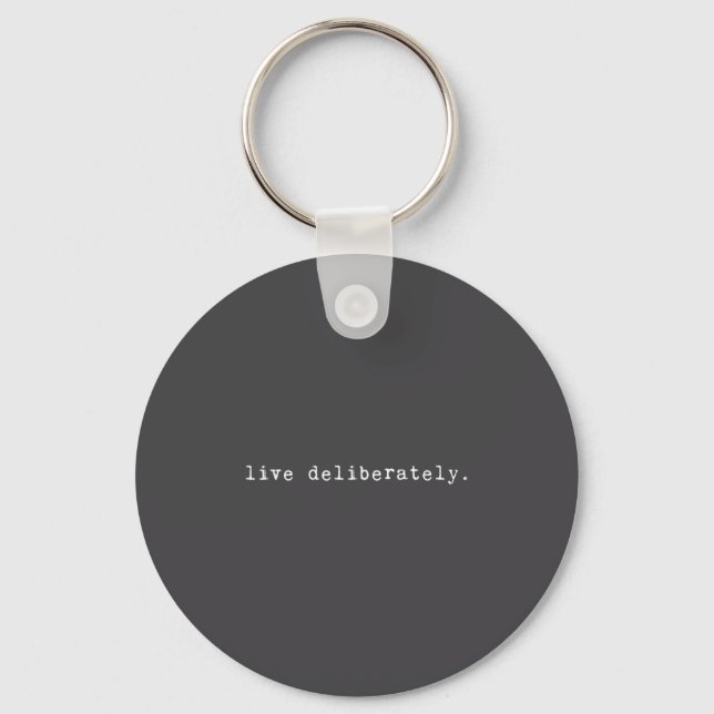 Eau Quote Motivation Sritual - Live Deliberately  Keychain (Front)