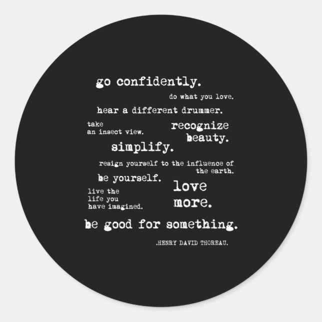 Eau Quote Motivational Insrational - Go Confidentl Classic Round Sticker (Front)