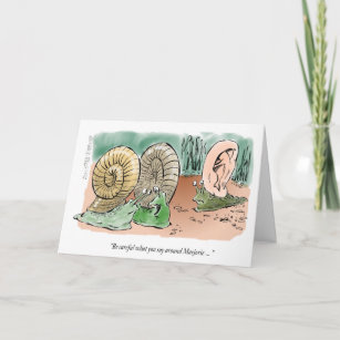 Eavesdropping Snail birthday card