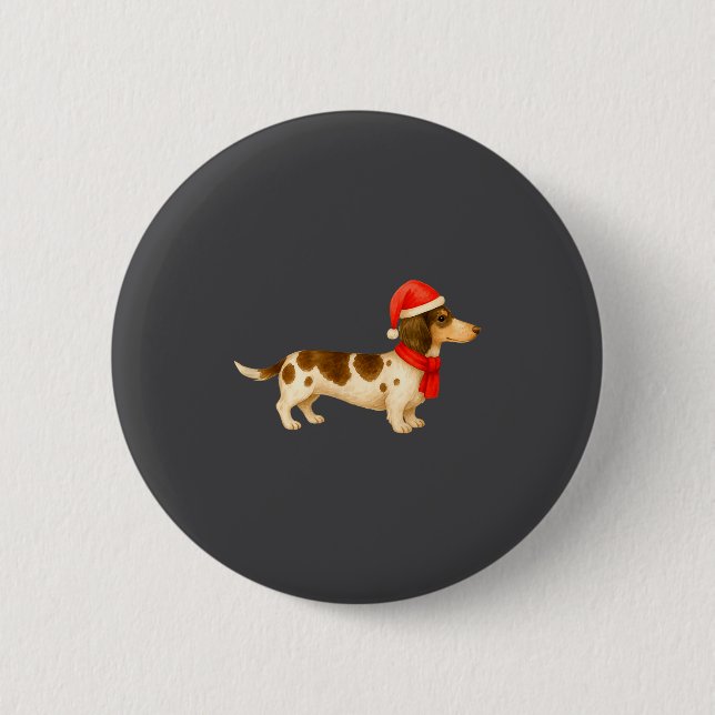 Ebald Christmas Dachshund E Funny Doxie Dog Mom  Button (Front)