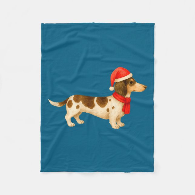 Ebald Christmas Dachshund E Funny Doxie Dog Mom  Fleece Blanket (Front)