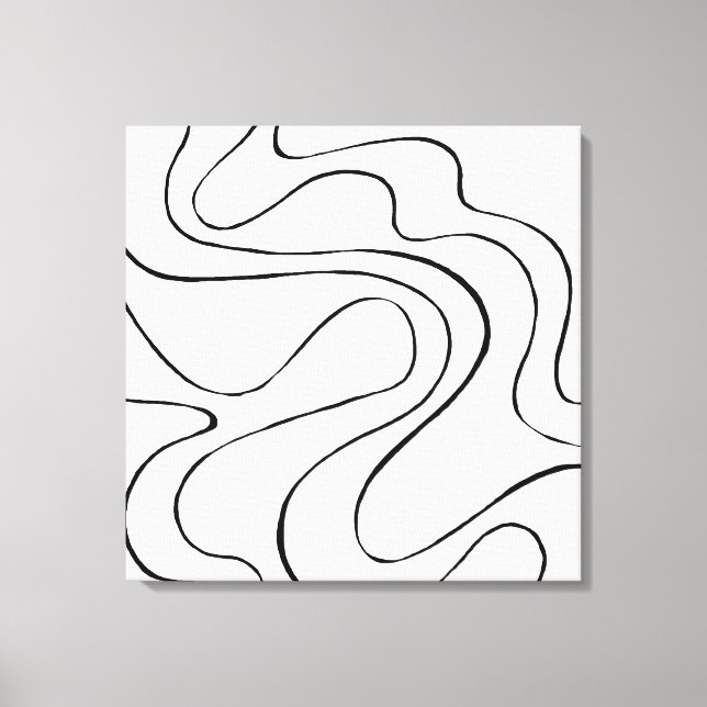 Ebb and Flow 2 - Black and White Canvas Print (Front)