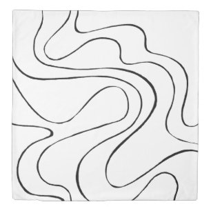 Ebb and Flow 2 - Black and White Duvet Cover