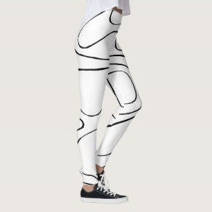 Ebb and Flow 2 - Black and White Leggings