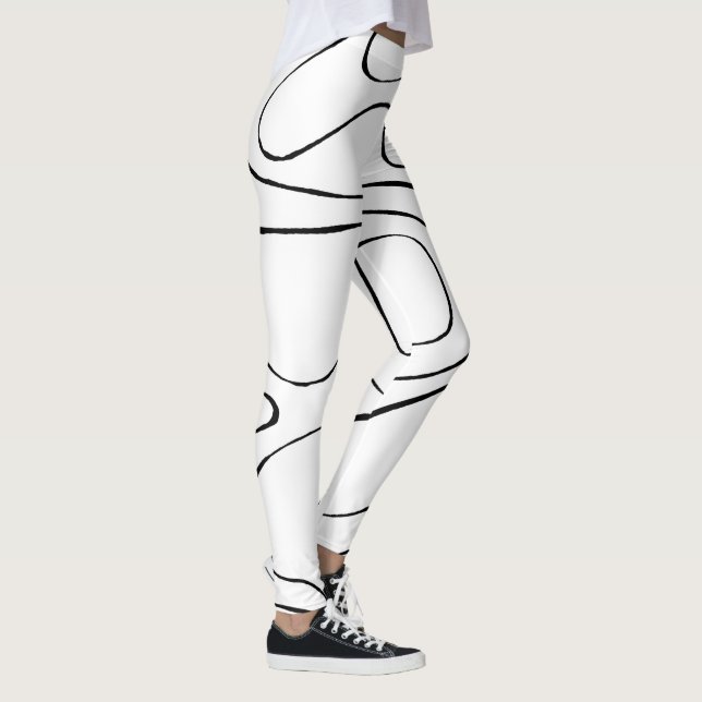 Ebb and Flow 2 - Black and White Leggings (Right)