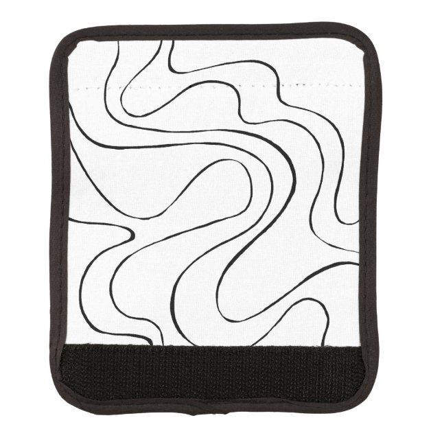 Ebb and Flow 2 - Black and White Luggage Handle Wrap (Front)