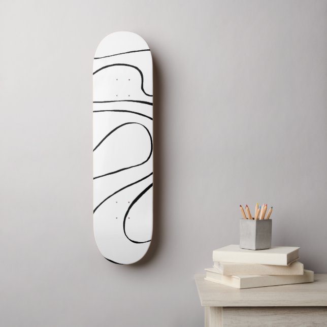 Ebb and Flow 2 - Black and White Skateboard (Wall Art)