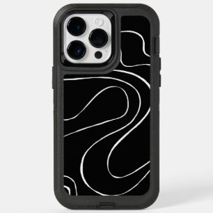 Ebb and Flow 2 - Black on White OtterBox iPhone 14 Pro Max Case