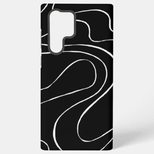 Ebb and Flow 2 - Black on White Samsung Galaxy S22 Ultra Case