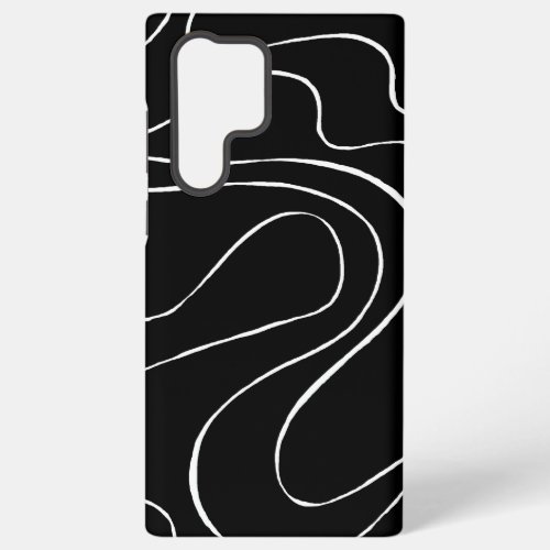 Ebb and Flow 2 _ Black on White Samsung Galaxy S22 Ultra Case