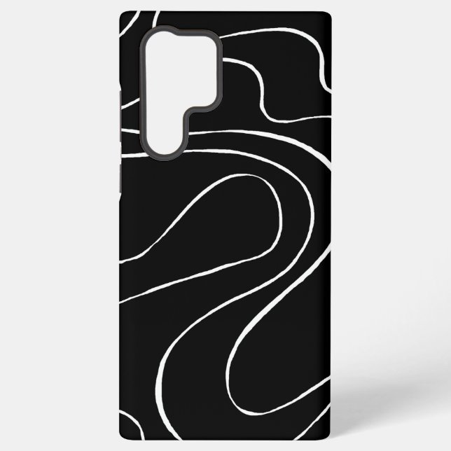 Ebb and Flow 2 - Black on White Samsung Galaxy Case (Back)