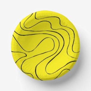 Ebb and Flow 2 in Black and Yellow Paper Bowls