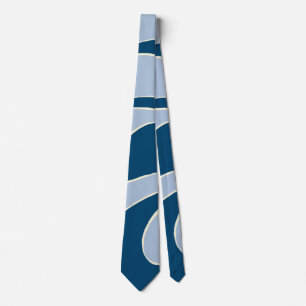 Ebb and Flow 2 in Dark Blue, Light Blue and Cream  Neck Tie