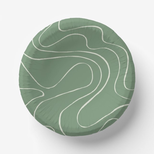 Ebb and Flow 2 in Green Paper Bowls (Front)