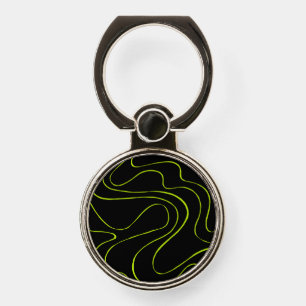 Ebb and Flow 2 in Lime Green and Black Phone Ring Stand