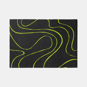 Ebb and Flow 2 in Lime Green and Black Rug