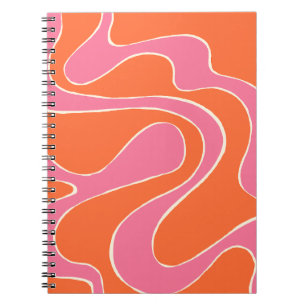 Ebb and Flow 2 in Pink, Orange and Cream Notebook
