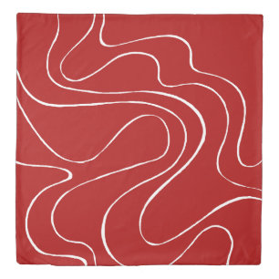 Ebb and Flow 2 in Red and White Duvet Cover