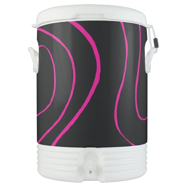 Ebb and Flow 2 - Magenta and Black  Beverage Cooler (Front)